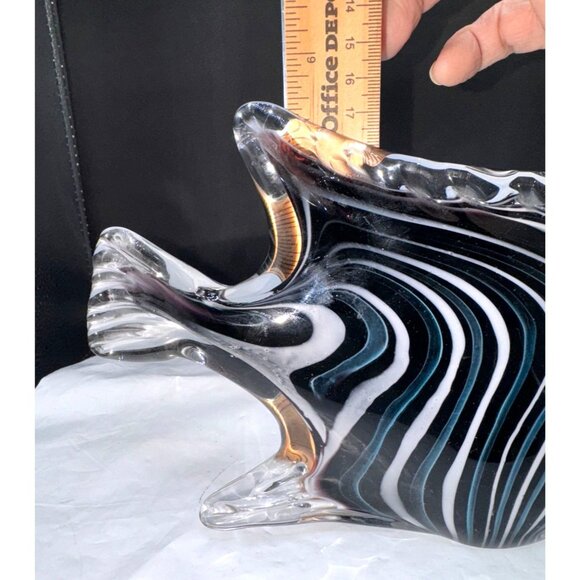 Hand Fused Vinci Art Glass Queen Angelfish By Dynasty Gallery - Picture 8 of 10